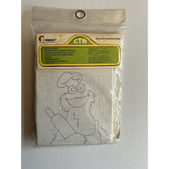 Sesame Street Cookie Monster 102 Creative Stitchery Crewel Embroidery Kit SEALED - Picture 6 of 7